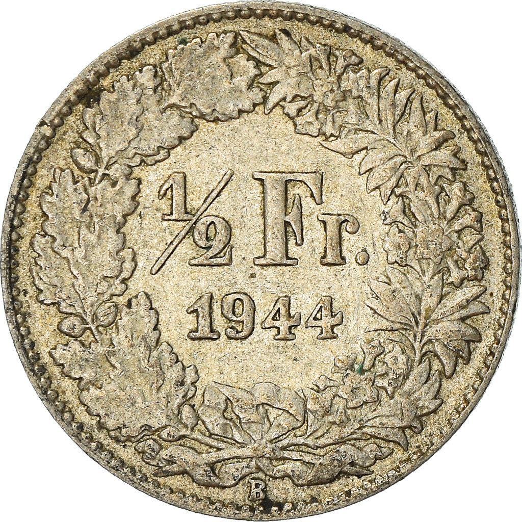Coin, Switzerland, 1/2 Franc, 1944, Bern, EF(40-45), Silver, KM:23