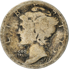 Münze, Vereinigte Staaten, Mercury Dime, Dime, 1916, U.S. Mint, Philadelphia