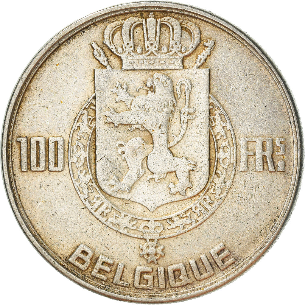 Coin, Belgium, 100 Francs, 100 Frank, 1950, EF(40-45), Silver, KM:138.1