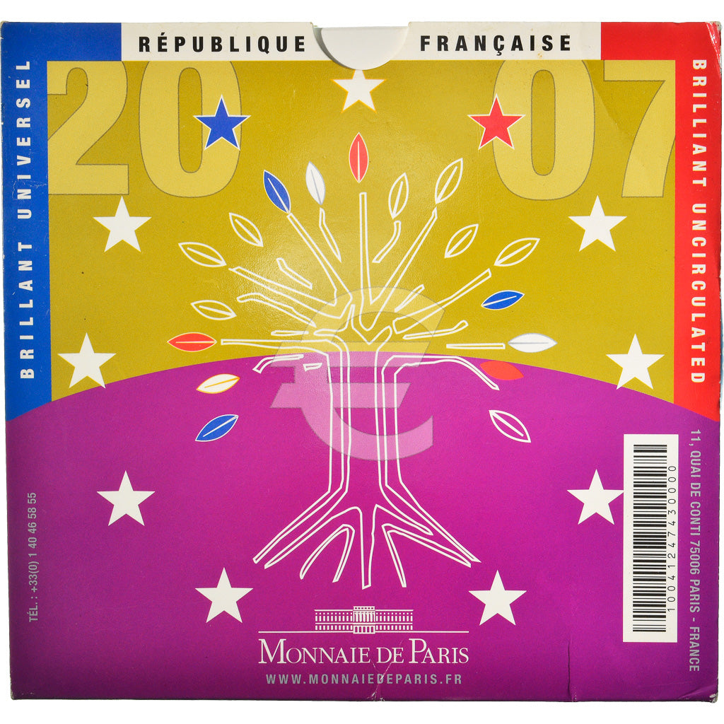 France, 1 Cent to 2 Euro, 2007, BU, MS(65-70)