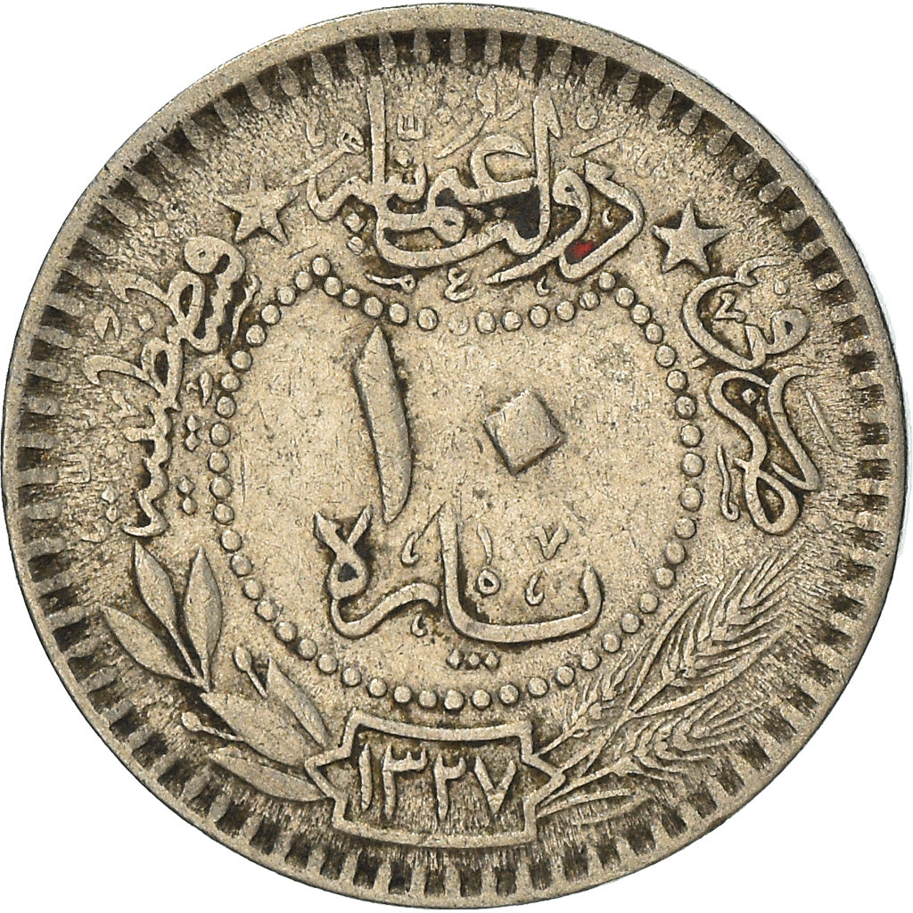Moneta, Turchia, Muhammad V, 10 Para, 1911, Qustantiniyah, BB, Nichel, KM:760