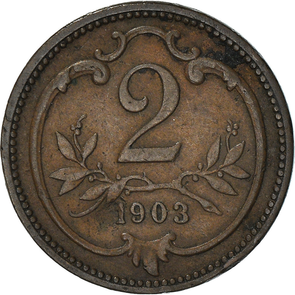 Monnaie, Autriche, Franz Joseph I, 2 Heller, 1903, TB, Bronze, KM:2801