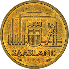 Moneda, SARRE, 10 Franken, 1954, Paris, MBC+, Aluminio - bronce, KM:1