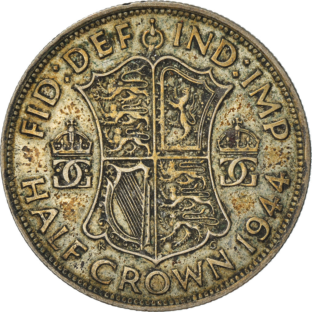 Moneta, Gran Bretagna, George VI, 1/2 Crown, 1944, MB, Argento, KM:856