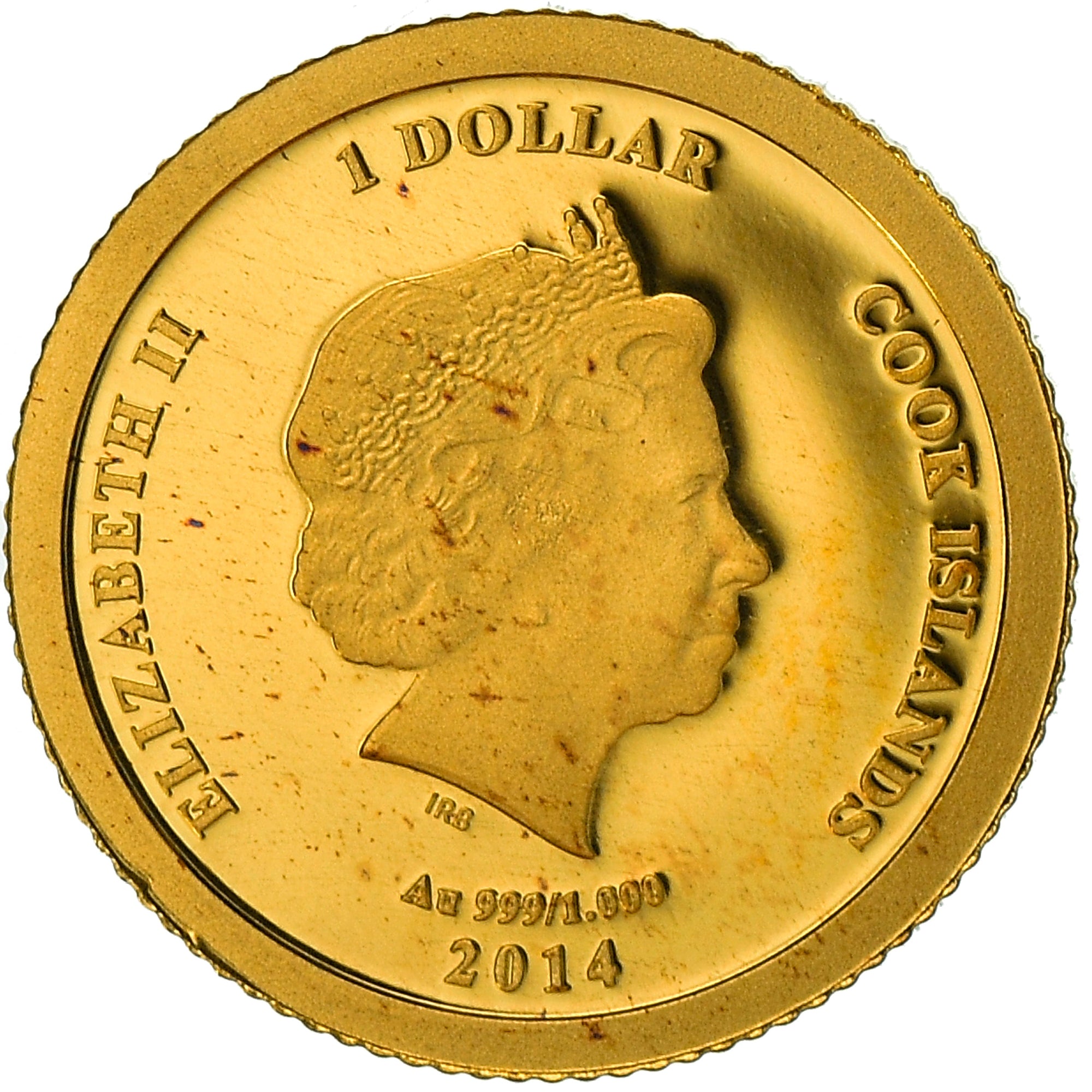 Coin, Cook Islands, Elizabeth II, 1 Dollar, 2014, Proof, MS(65-70), Gold