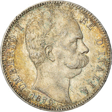 Moneda, Italia, Umberto I, 5 Lire, 1879, Rome, MBC+, Plata, KM:20