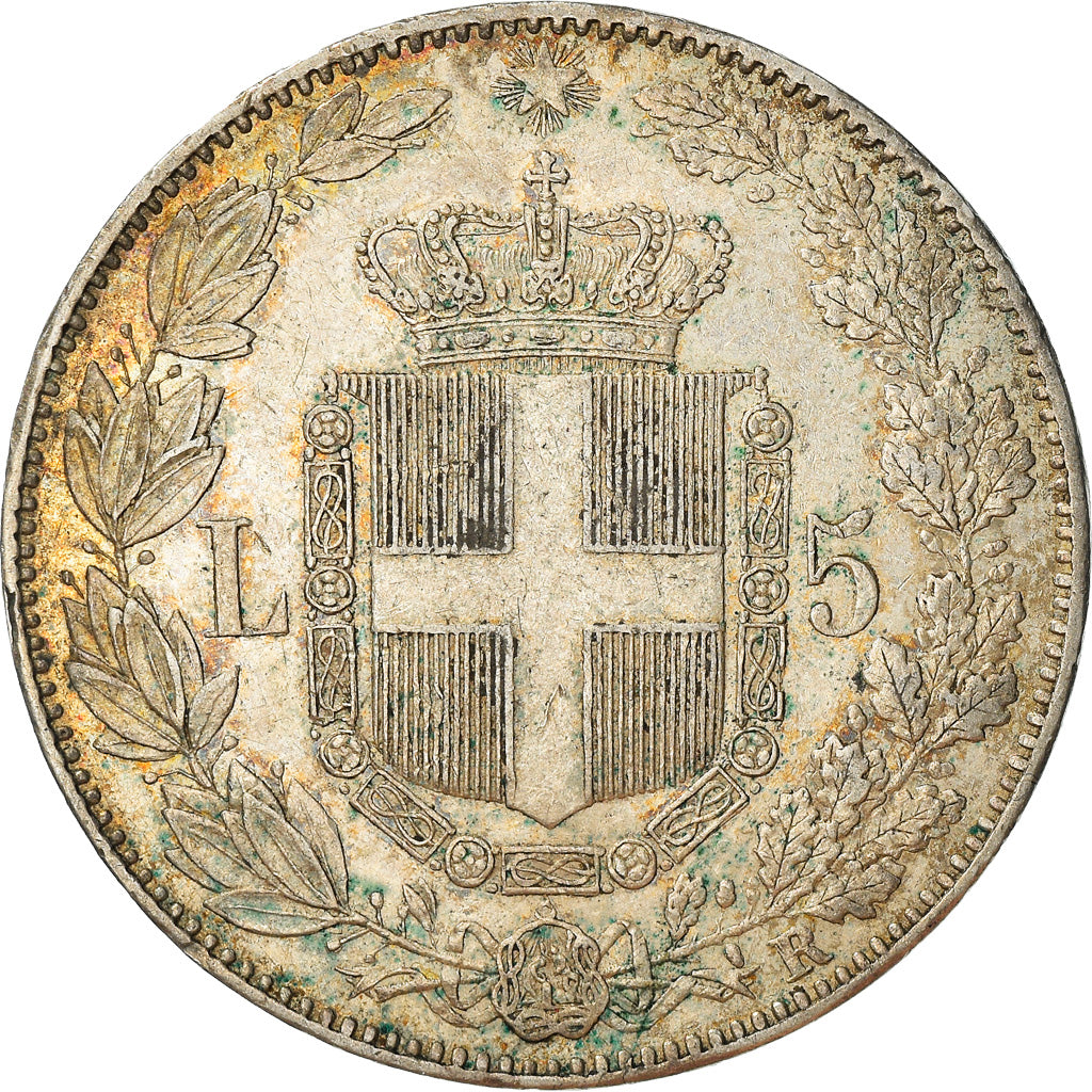 Moneta, Italia, Umberto I, 5 Lire, 1879, Rome, BB+, Argento, KM:20