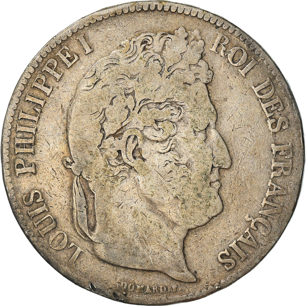 Moneta, Francia, Louis-Philippe, 5 Francs, 1838, Rouen, MB, Argento, KM:749.2