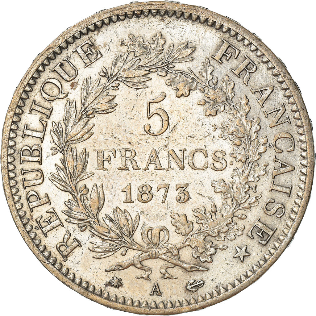 Münze, Frankreich, Hercule, 5 Francs, 1873, Paris, S+, Silber, KM:820.1