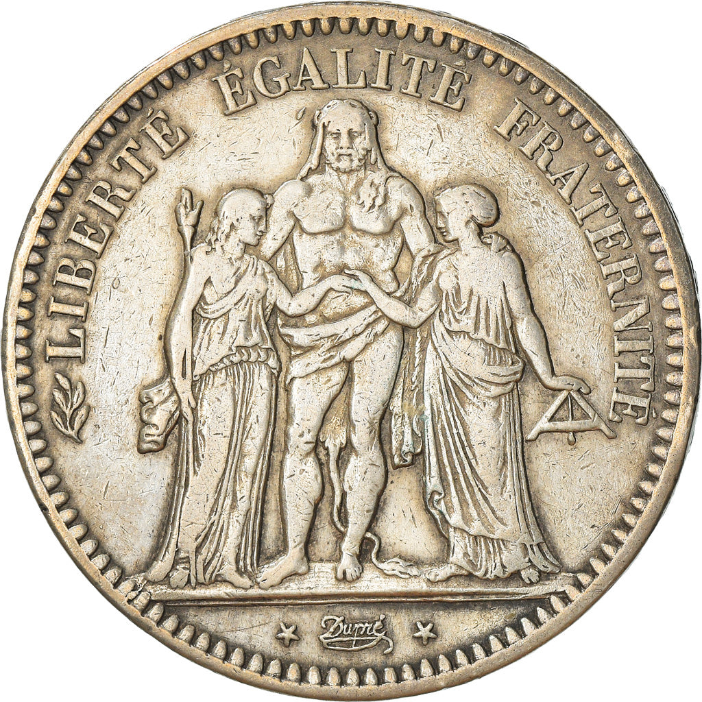 Moneta, Francia, Hercule, 5 Francs, 1849, Paris, MB+, Argento, KM:756.1