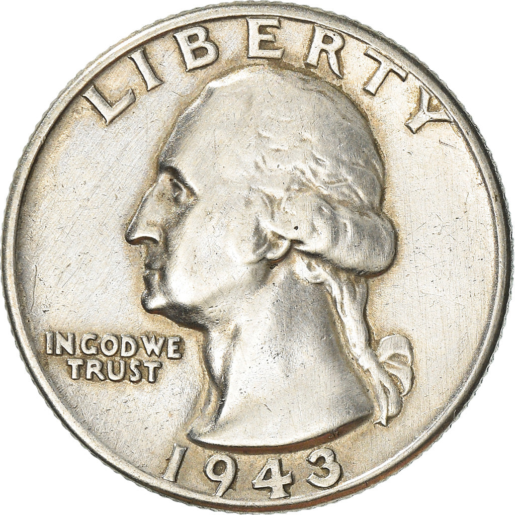 Moneta, USA, Washington Quarter, Quarter, 1943, U.S. Mint, Philadelphia