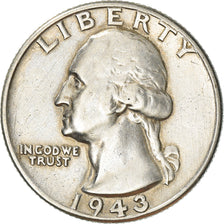 Moneta, USA, Washington Quarter, Quarter, 1943, U.S. Mint, Philadelphia