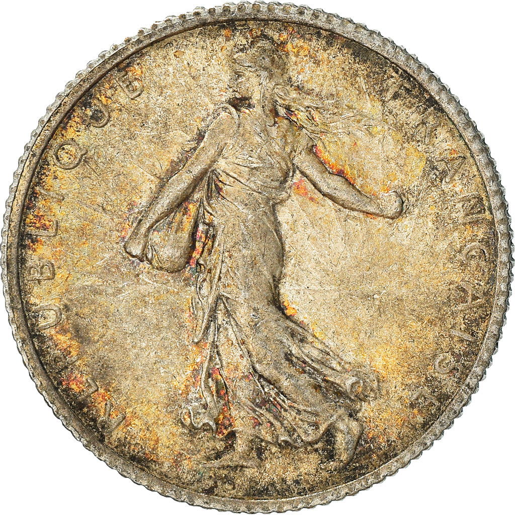 Coin, France, Semeuse, Franc, 1916, Paris, AU(50-53), Silver, KM:844.1