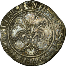 Francia, Jean II le Bon, Gros à la fleur de lis, 1358-1364, Vellón, MBC+