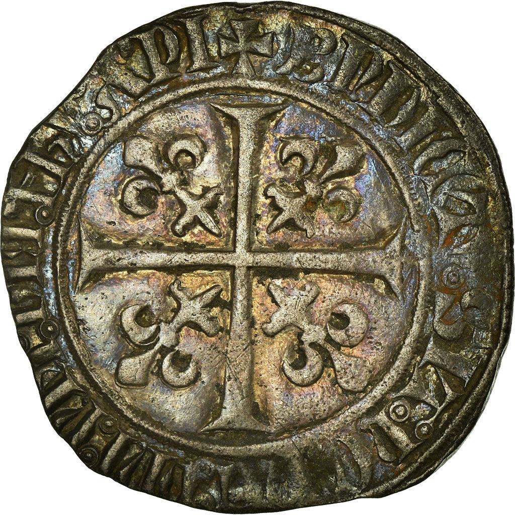 France, Jean II le Bon, Gros à la fleur de lis, 1358-1364, Billon, TTB+