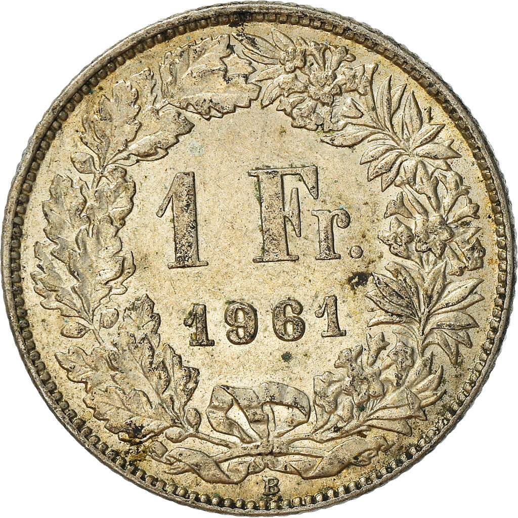 Coin, Switzerland, Franc, 1961, Bern, AU(50-53), Silver, KM:24