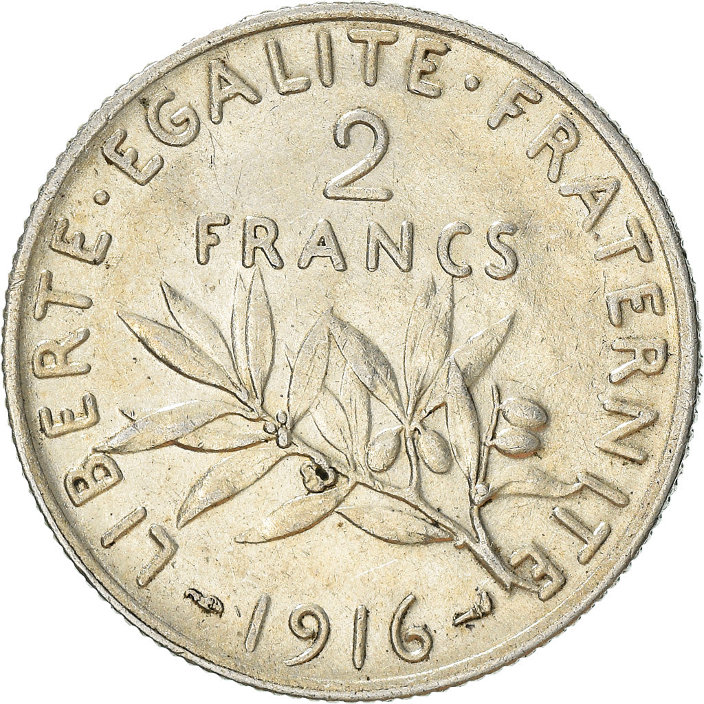 Münze, Frankreich, Semeuse, 2 Francs, 1916, Paris, SS, Silber, KM:845.1