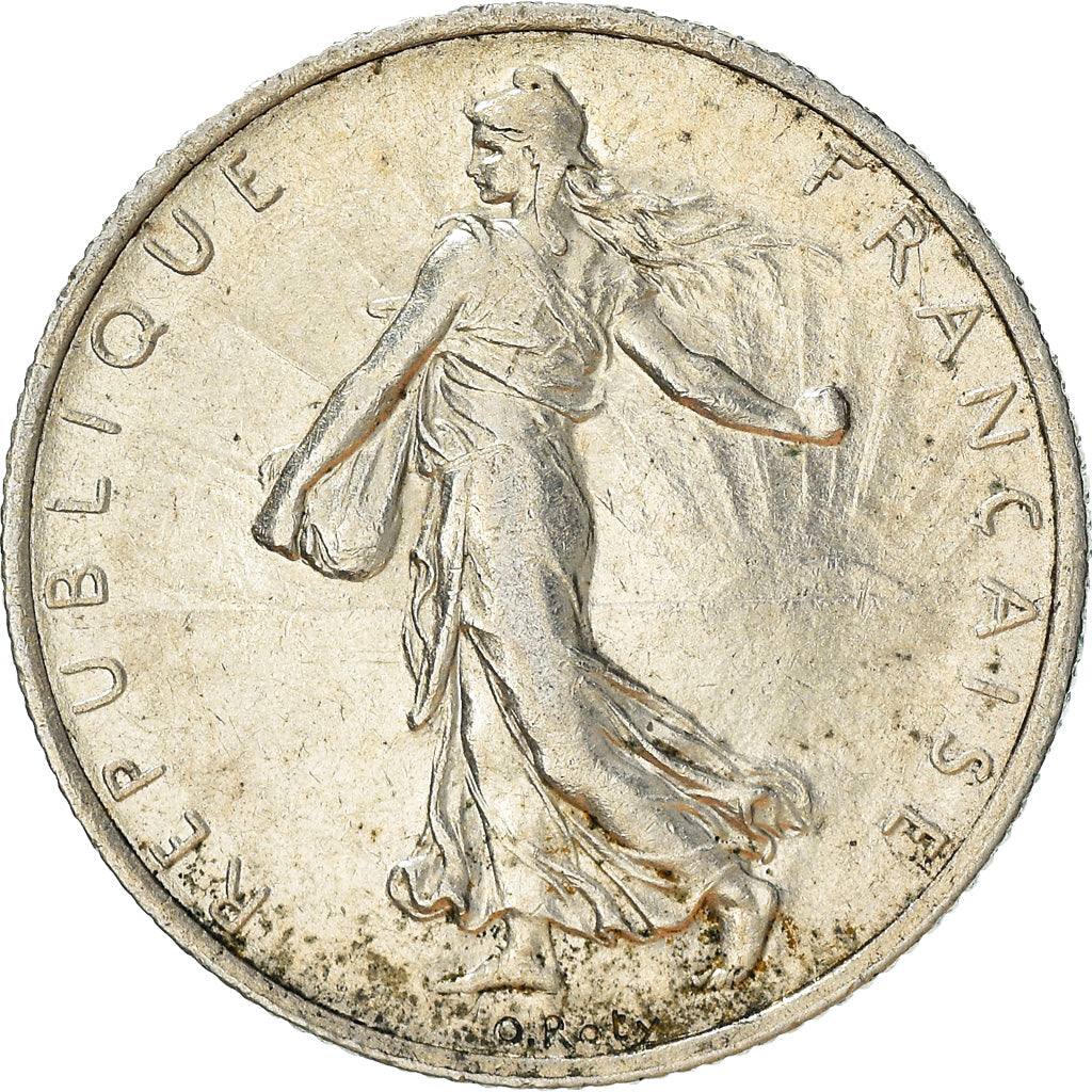 Coin, France, Semeuse, 2 Francs, 1917, Paris, AU(50-53), Silver, KM:845.1