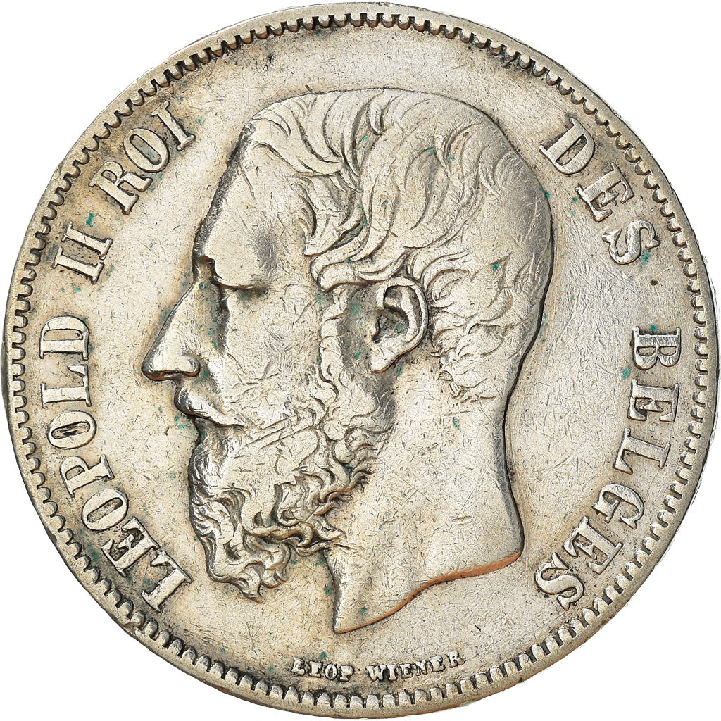 Coin, Belgium, Leopold II, 5 Francs, 5 Frank, 1873, EF(40-45), Silver, KM:24