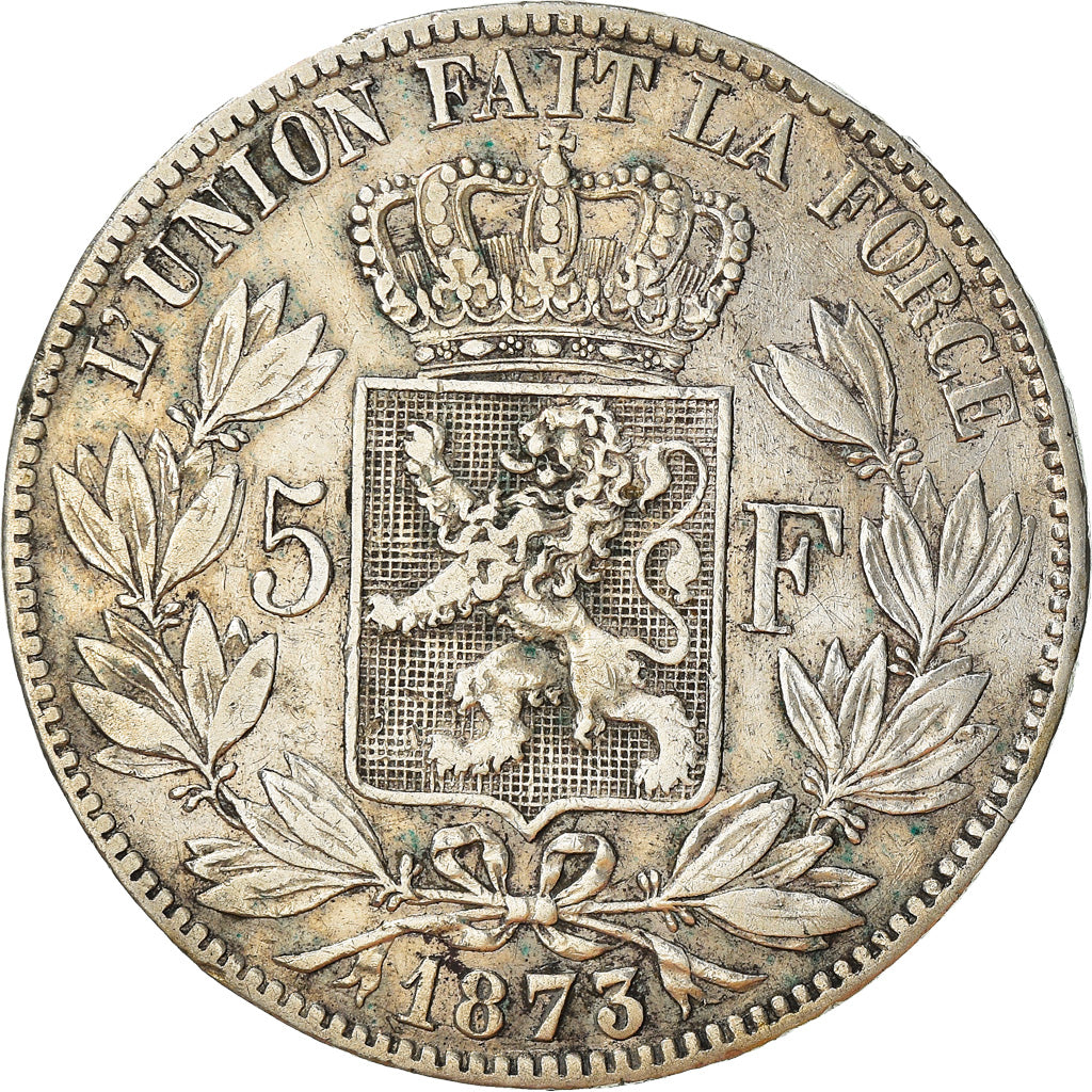 Coin, Belgium, Leopold II, 5 Francs, 5 Frank, 1873, EF(40-45), Silver, KM:24