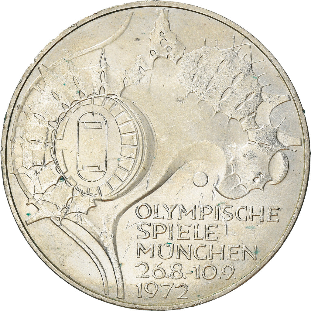 Moneta, GERMANIA - REPUBBLICA FEDERALE, 10 Mark, 1972, Hambourg, BB, Argento