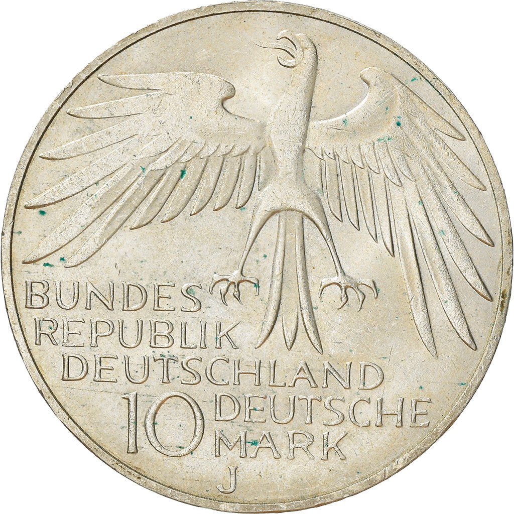 Moneta, GERMANIA - REPUBBLICA FEDERALE, 10 Mark, 1972, Hambourg, BB, Argento