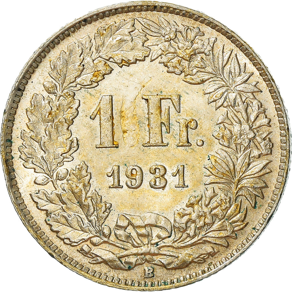 Coin, Switzerland, Franc, 1931, Bern, AU(55-58), Silver, KM:24
