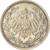 Coin, GERMANY - EMPIRE, 1/2 Mark, 1916, Berlin, AU(50-53), Silver, KM:17