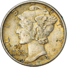 Moneta, Stati Uniti, Mercury Dime, Dime, 1943, U.S. Mint, Philadelphia, BB