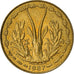 Coin, West African States, 5 Francs, 1987, VF(30-35), Aluminum-Nickel-Bronze