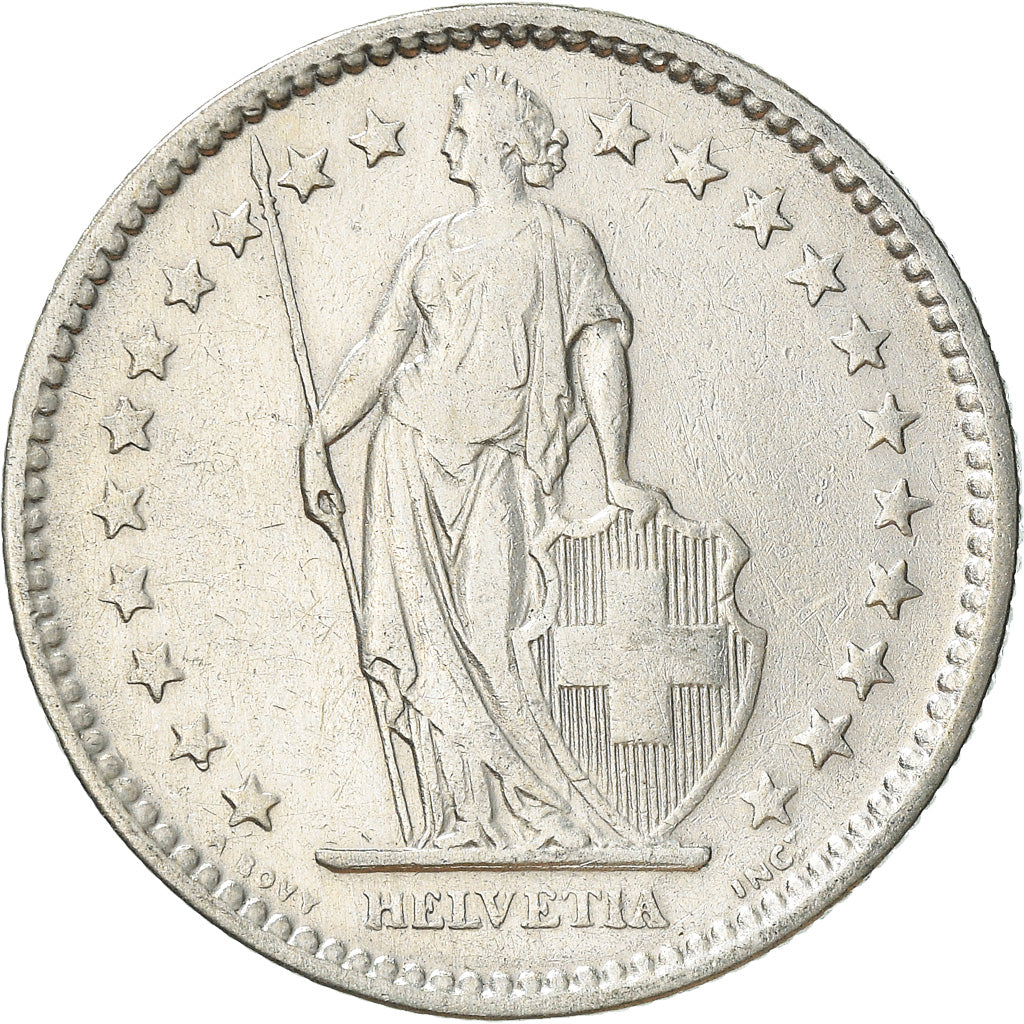 Moeda, Suíça, 2 Francs, 1907, Bern, EF(40-45), Prata, KM:21