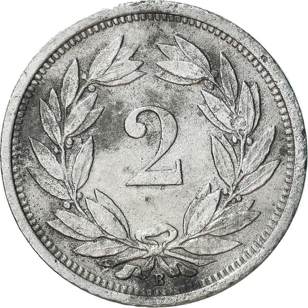 Coin, Switzerland, 2 Rappen, 1944, Bern, AU(50-53), Zinc, KM:4.2b