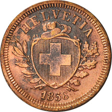 Moneta, Svizzera, Rappen, 1856, Bern, MB+, Bronzo, KM:3.1