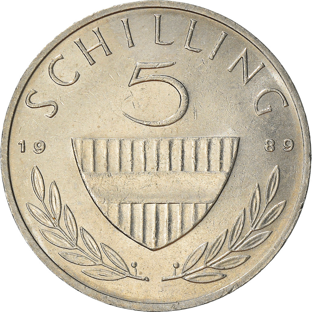 Coin, Austria, 5 Schilling, 1989, MS(60-62), Copper-nickel, KM:2889a