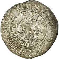 France, Charles V, Blanc au K, 1365-1380, Uncertain mint, Billon, AU(50-53)