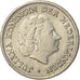 Moneda, Países Bajos, Juliana, 10 Cents, 1956, EBC+, Níquel, KM:182