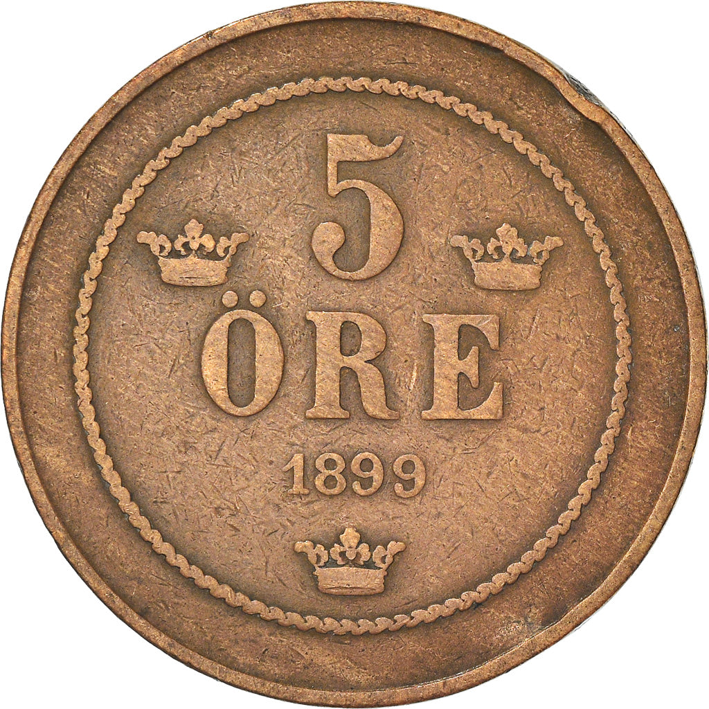 Münze, Dänemark, Christian IX, 5 Öre, 1899, Copenhagen, S, Bronze, KM:794.2
