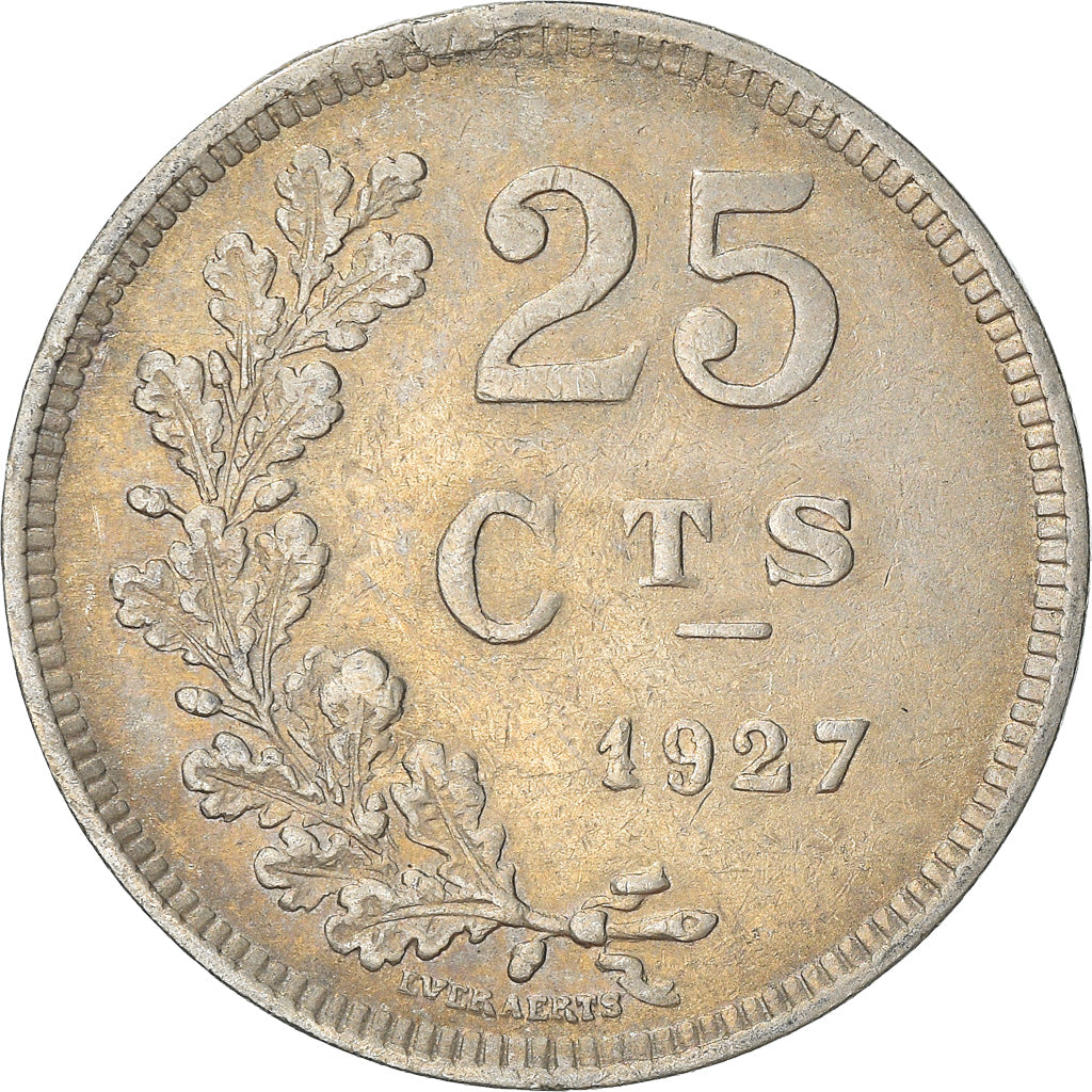 Moneta, Lussemburgo, Charlotte, 25 Centimes, 1927, MB+, Rame-nichel, KM:37