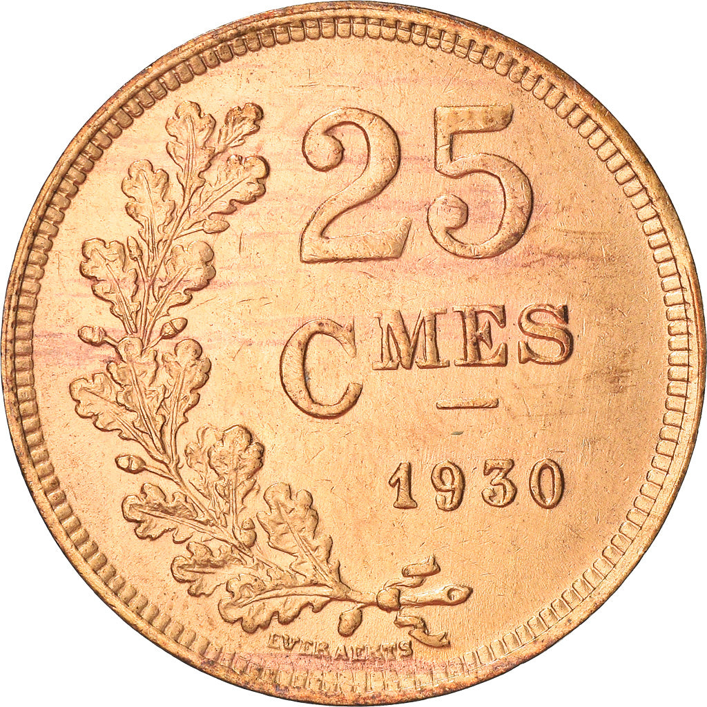 Münze, Luxemburg, Charlotte, 25 Centimes, 1930, S, Bronze, KM:42