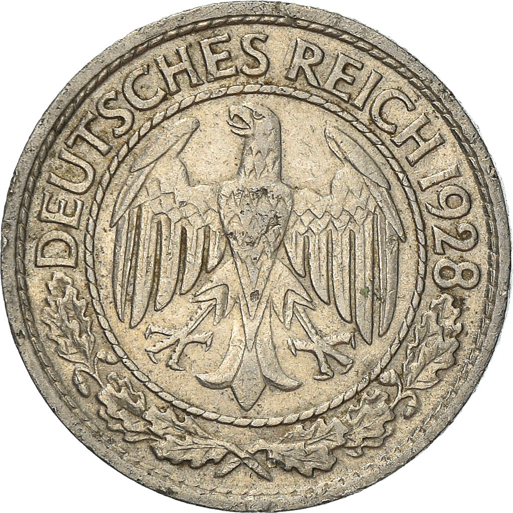 Münze, Deutschland, Weimarer Republik, 50 Reichspfennig, 1928, Berlin, SS