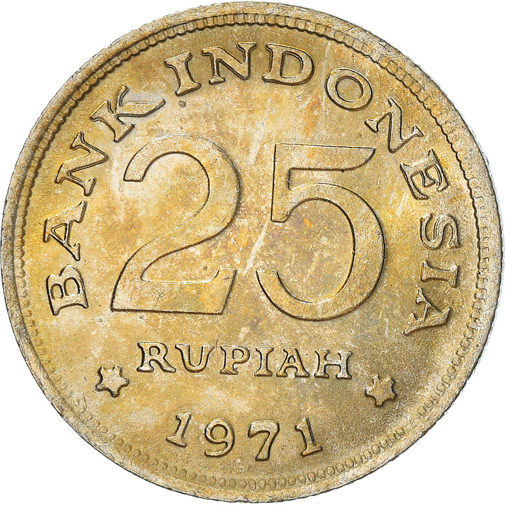 Coin, Indonesia, 25 Rupiah, 1971, MS(60-62), Copper-nickel, KM:34
