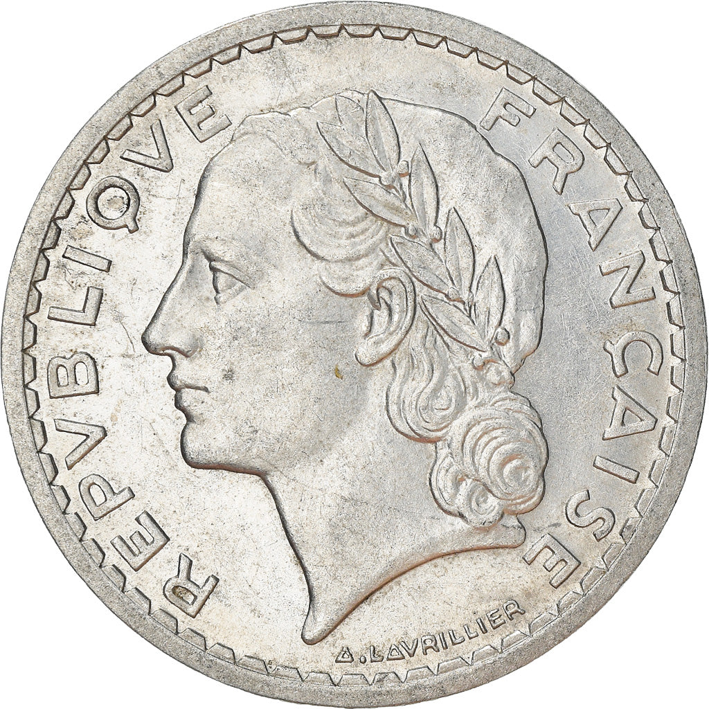 Moeda, França, Lavrillier, 5 Francs, 1947, Beaumont - Le Roger, EF(40-45)