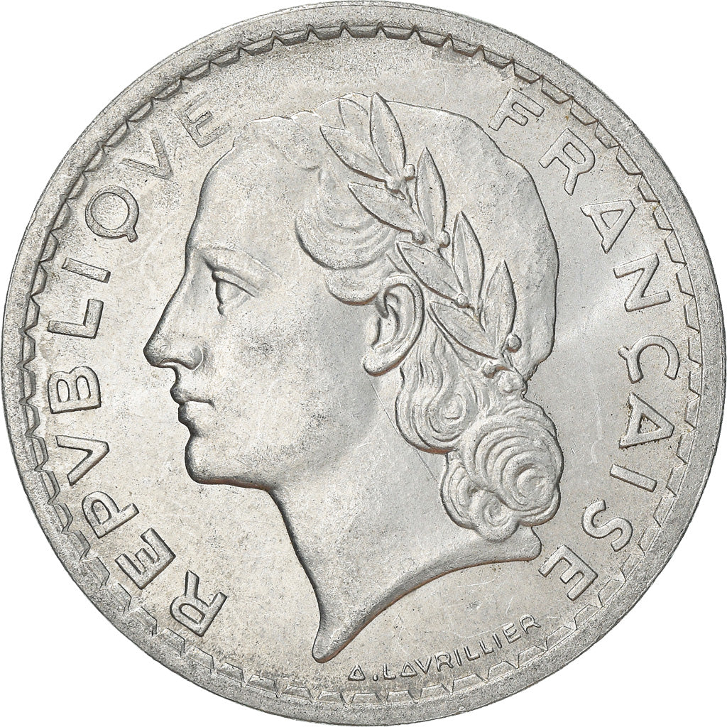 Moneta, Francia, Lavrillier, 5 Francs, 1947, Beaumont - Le Roger, BB+