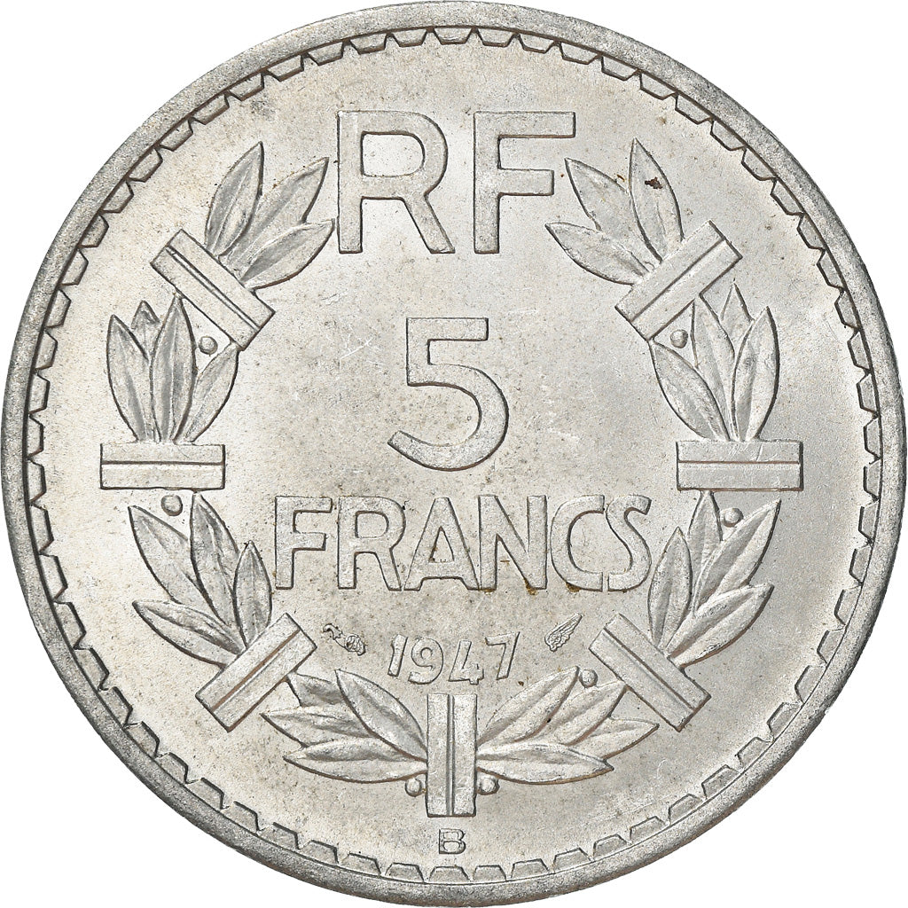 Moneda, Francia, Lavrillier, 5 Francs, 1947, Beaumont - Le Roger, MBC+
