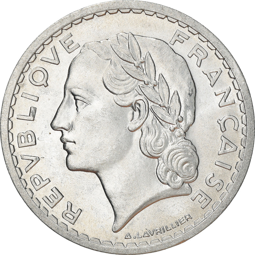 Moeda, França, Lavrillier, 5 Francs, 1947, Beaumont - Le Roger, AU(55-58)