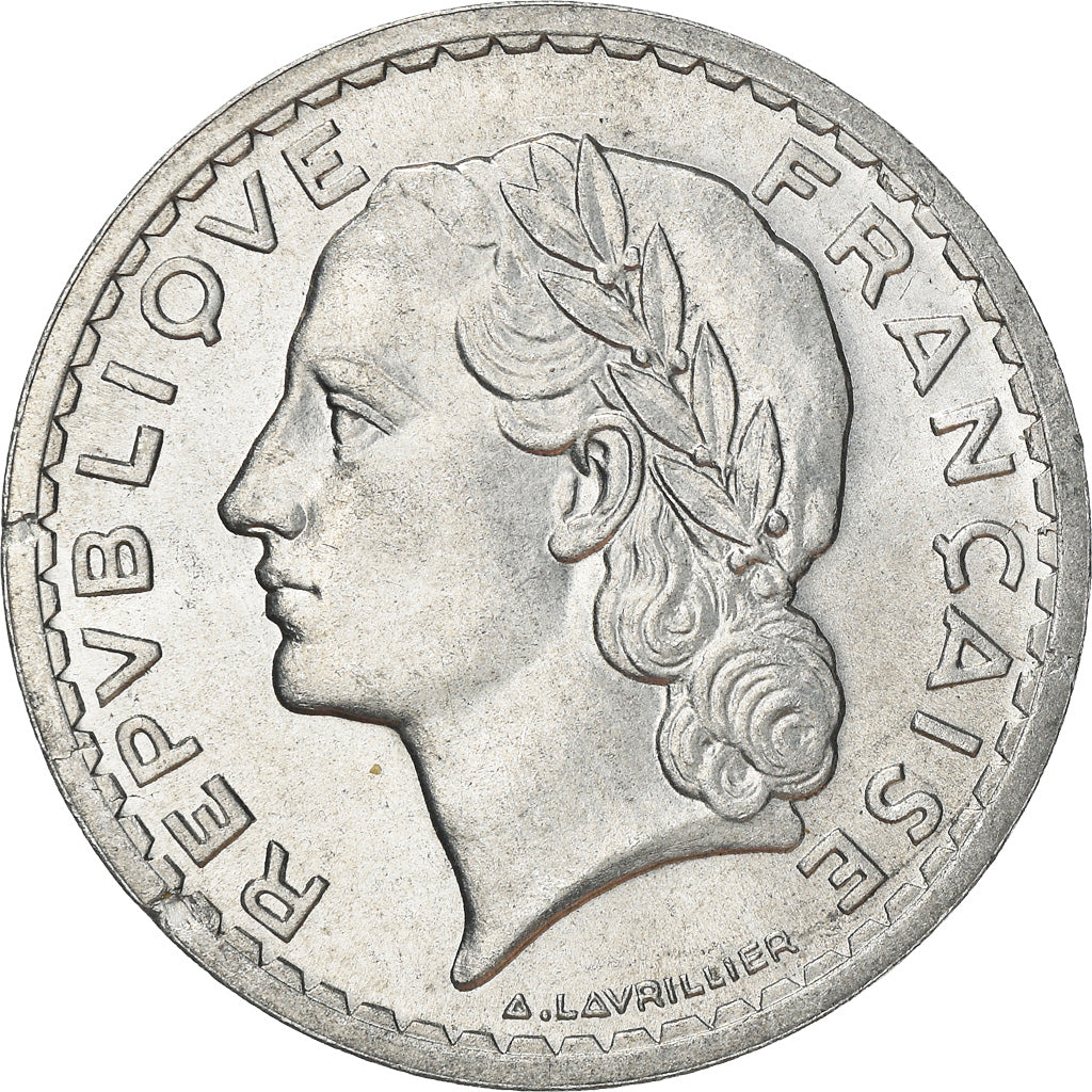 Moeda, França, Lavrillier, 5 Francs, 1947, Beaumont - Le Roger, AU(55-58)