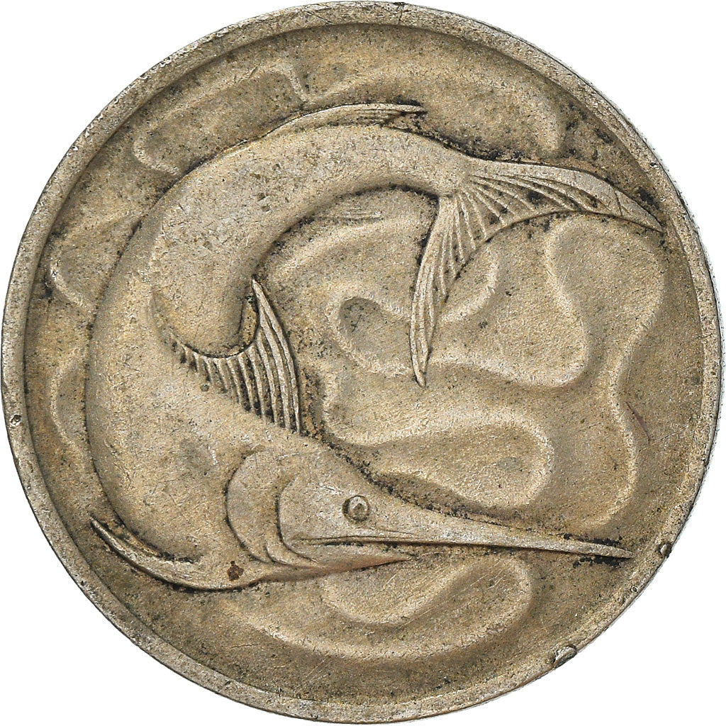 Coin, Singapore, 20 Cents, 1969, Singapore Mint, VF(30-35), Copper-nickel, KM:4
