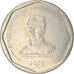 Moeda, República Dominicana, 25 Pesos, 2008, AU(50-53), Cobre-níquel, KM:107