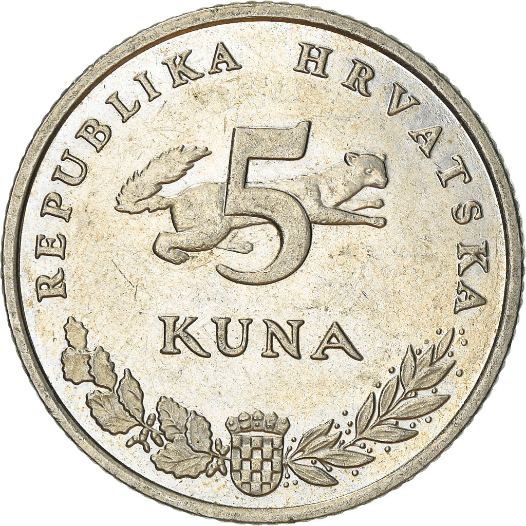 Moneta, Croazia, 5 Kuna, 2005, MB+, Rame-nichel-zinco