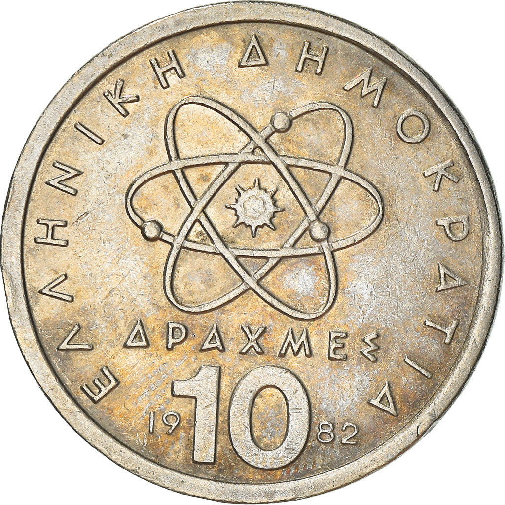Coin, Greece, 10 Drachmes, 1982, VF(30-35), Copper-nickel, KM:132